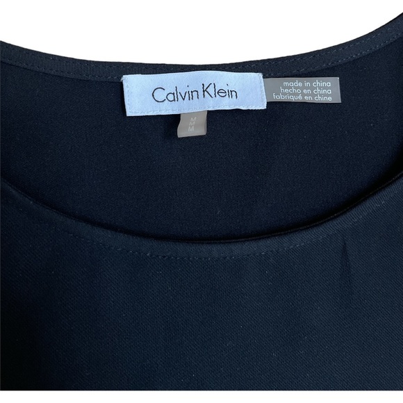 🐇 CALVIN KLIEN black silver studded cold shoulder top size medium - Picture 4 of 6